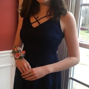 Teeze Me Navy lace style dress size 5 (juniors/teen)